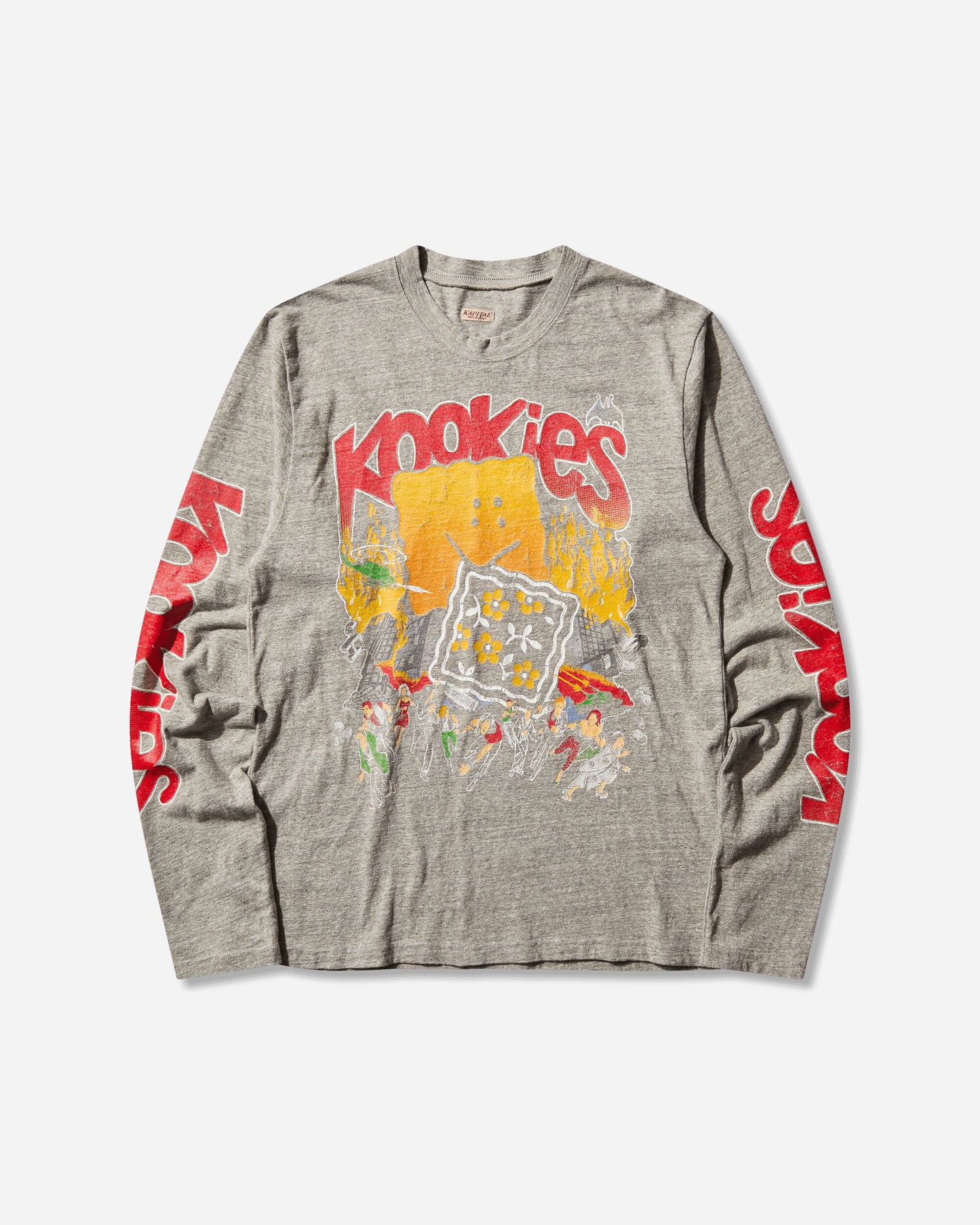 KAPITAL Top Jersey Crew Long Sleeve Tee Buster Peckish Bowy Gray T-Shirts Longsleeve K2504LC165 GRAY