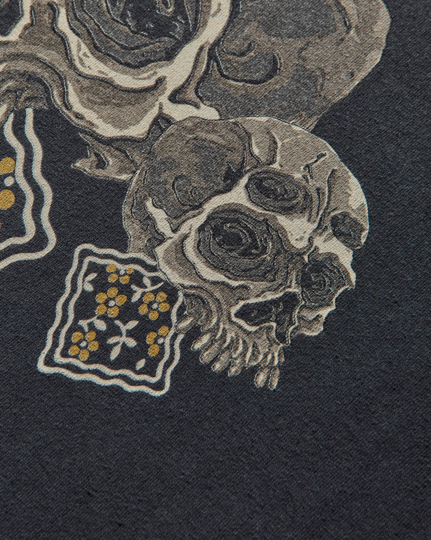 KAPITAL 20 Jersey Crew T Peckish Rain Skull Black T-Shirts Shortsleeve K2506SC233 BLACK