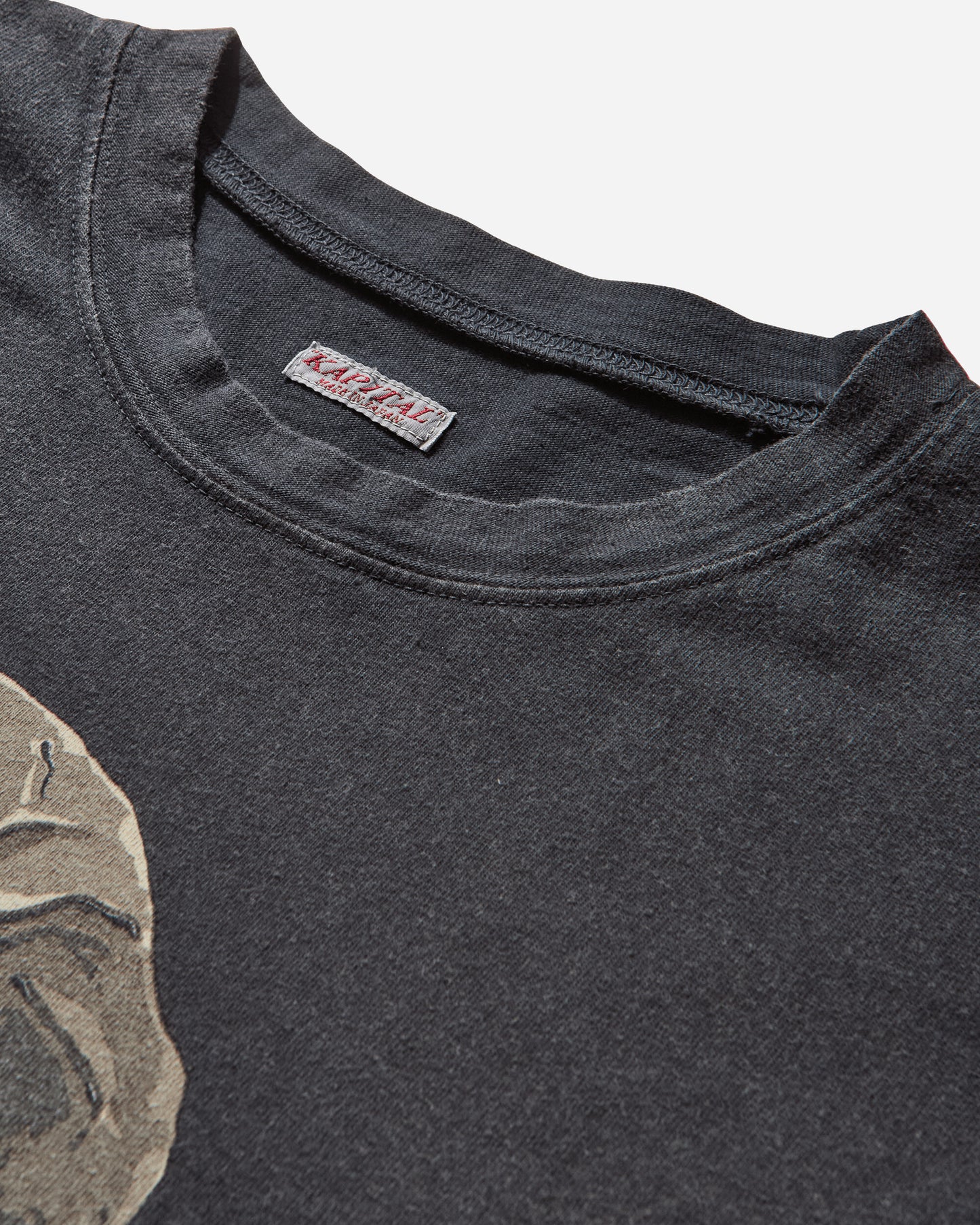 KAPITAL 20 Jersey Crew T Peckish Rain Skull Black T-Shirts Shortsleeve K2506SC233 BLACK