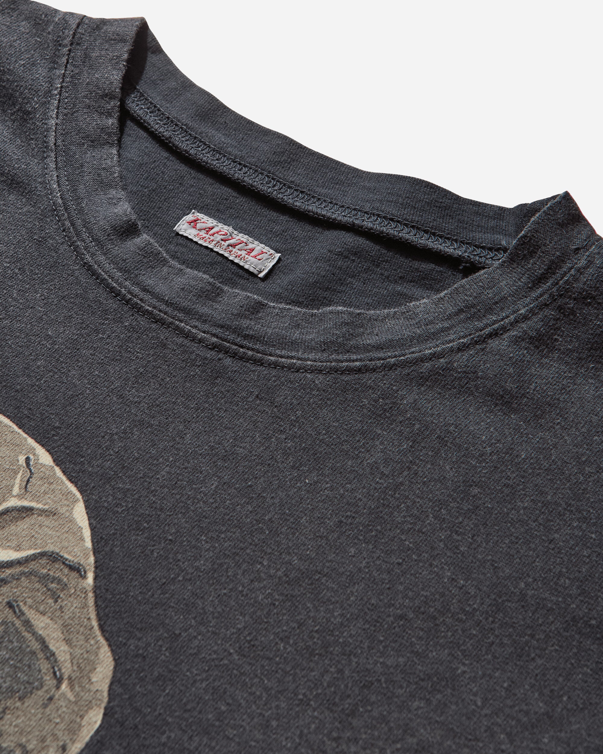 KAPITAL 20 Jersey Crew T Peckish Rain Skull Black T-Shirts Shortsleeve K2506SC233 BLACK