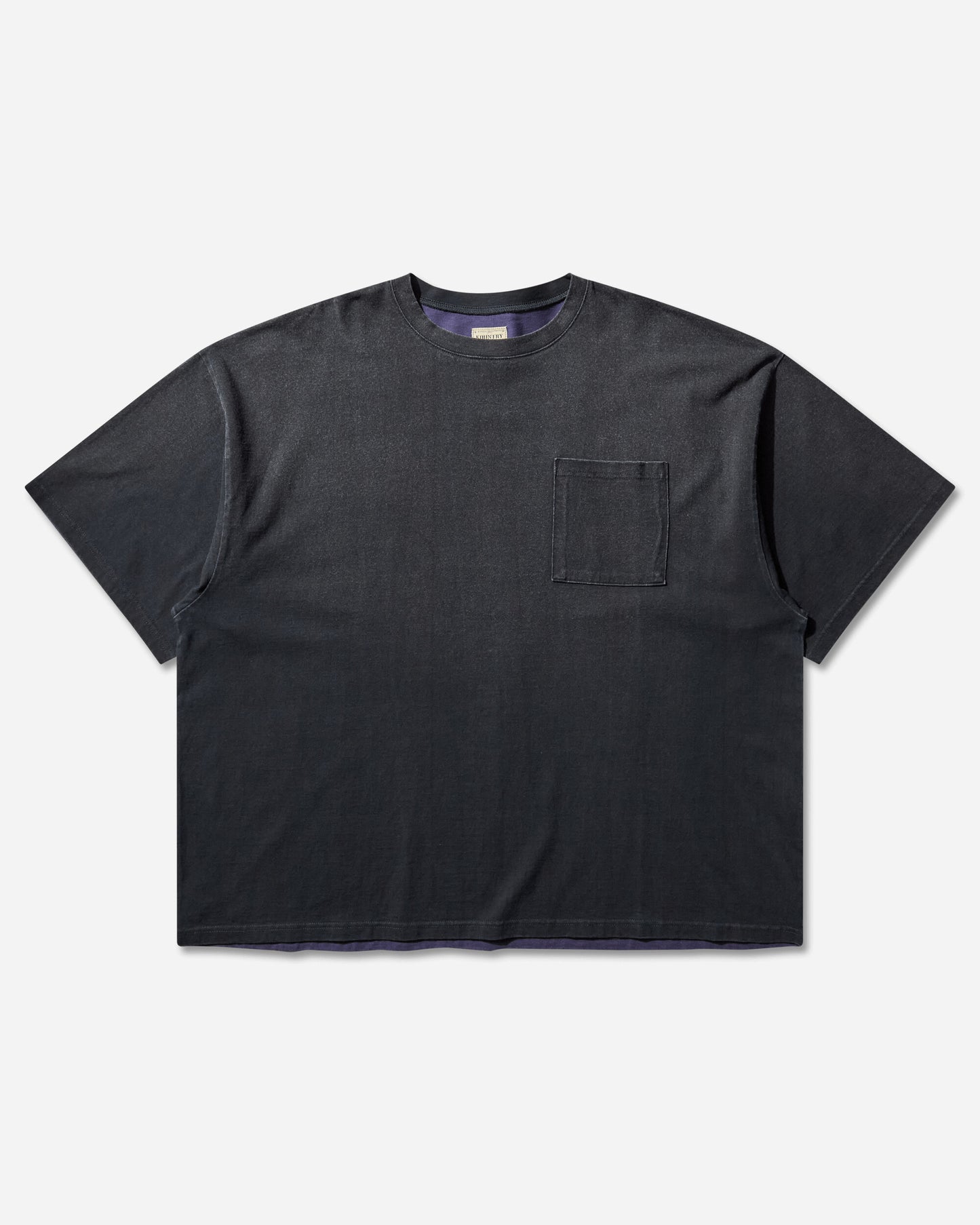 KAPITAL Jersey 2Tones Big Pocket T (Bone) Blkxpurple T-Shirts Shortsleeve EK-1446SC BLKXPURPLE