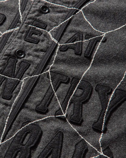 KAPITAL Cotton Wool Great Kountry Baseball Shirt Kountry Dream Catch Remake Dark Gray Shirts Shortsleeve Shirt K2505SS215 DARKGRAY