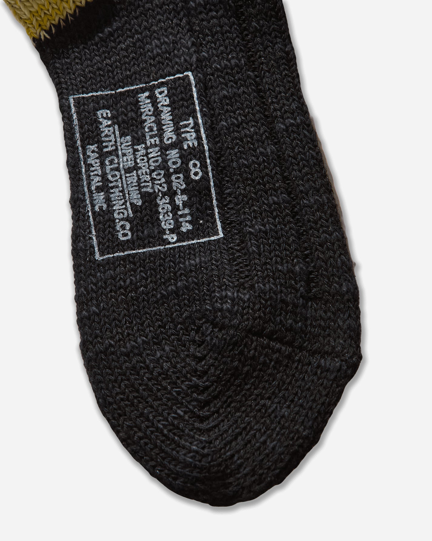 KAPITAL 56 Yarns Ma1 Rainbowy Happy Heel Socks Black Underwear Socks EK-1582XS BLACK