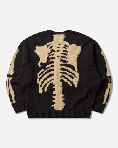 KAPITAL 5G Wool Bone Crew Sweater Black Knitwears Sweaters EK-1537KN BLACK