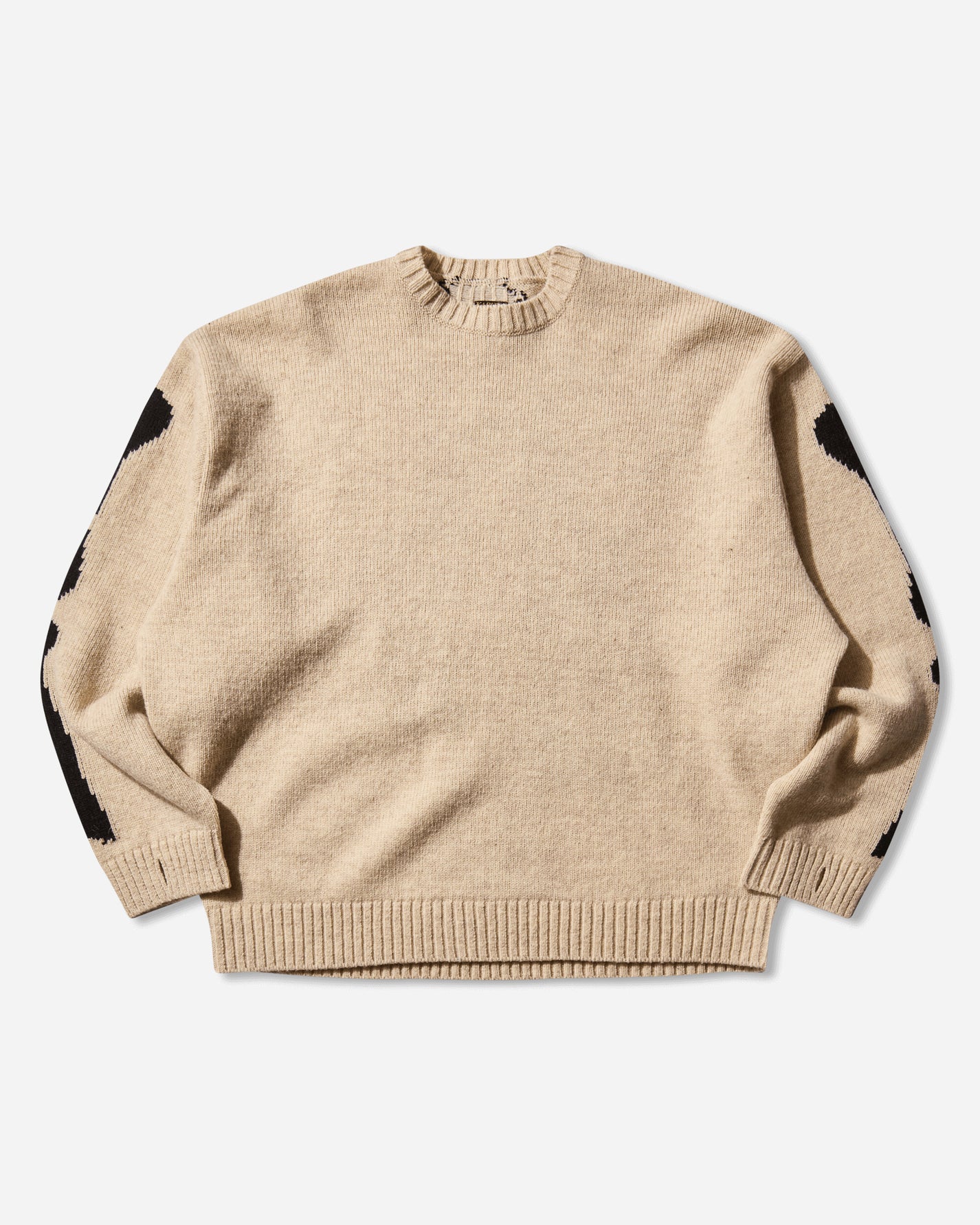 KAPITAL 5G Wool Bone Crew Sweater Ecru Knitwears Sweaters EK-1537KN ECRU