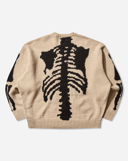 KAPITAL 5G Wool Bone Crew Sweater Ecru Knitwears Sweaters EK-1537KN ECRU