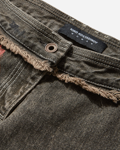 Kiko Kostadinov Wmns K Painted Slim Jean Washed Brown Pants Denim KKWAW25T07 20