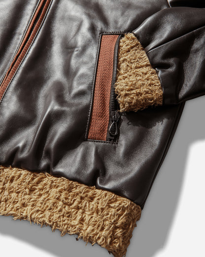 Kiko Kostadinov Wmns Konrad Leather Jacket Black Coffee Coats and Jackets Leather Jackets KKWSS26J01-25 001