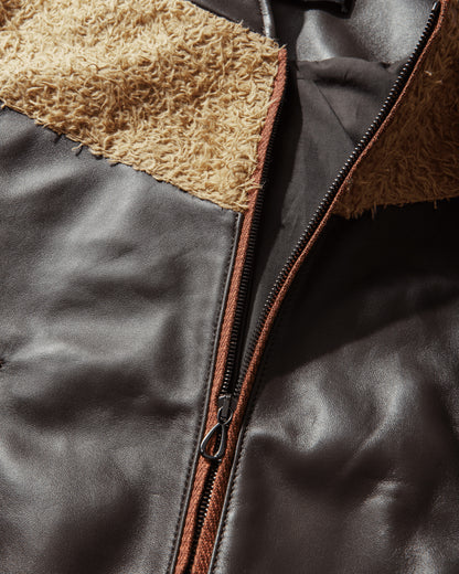 Kiko Kostadinov Wmns Konrad Leather Jacket Black Coffee Coats and Jackets Leather Jackets KKWSS26J01-25 001