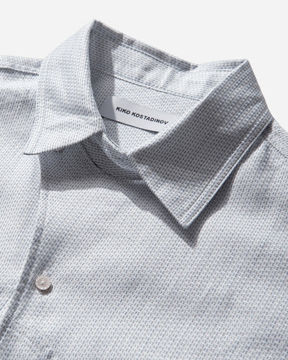 Kiko Kostadinov Veca Panelled Shirt White And Navy Shirts Longsleeve Shirt KKSS26SH06 74