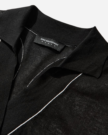 Kiko Kostadinov Wmns Kreiner Knit Polo Black Knitwears Sweaters KKWSS26KN11-111 001