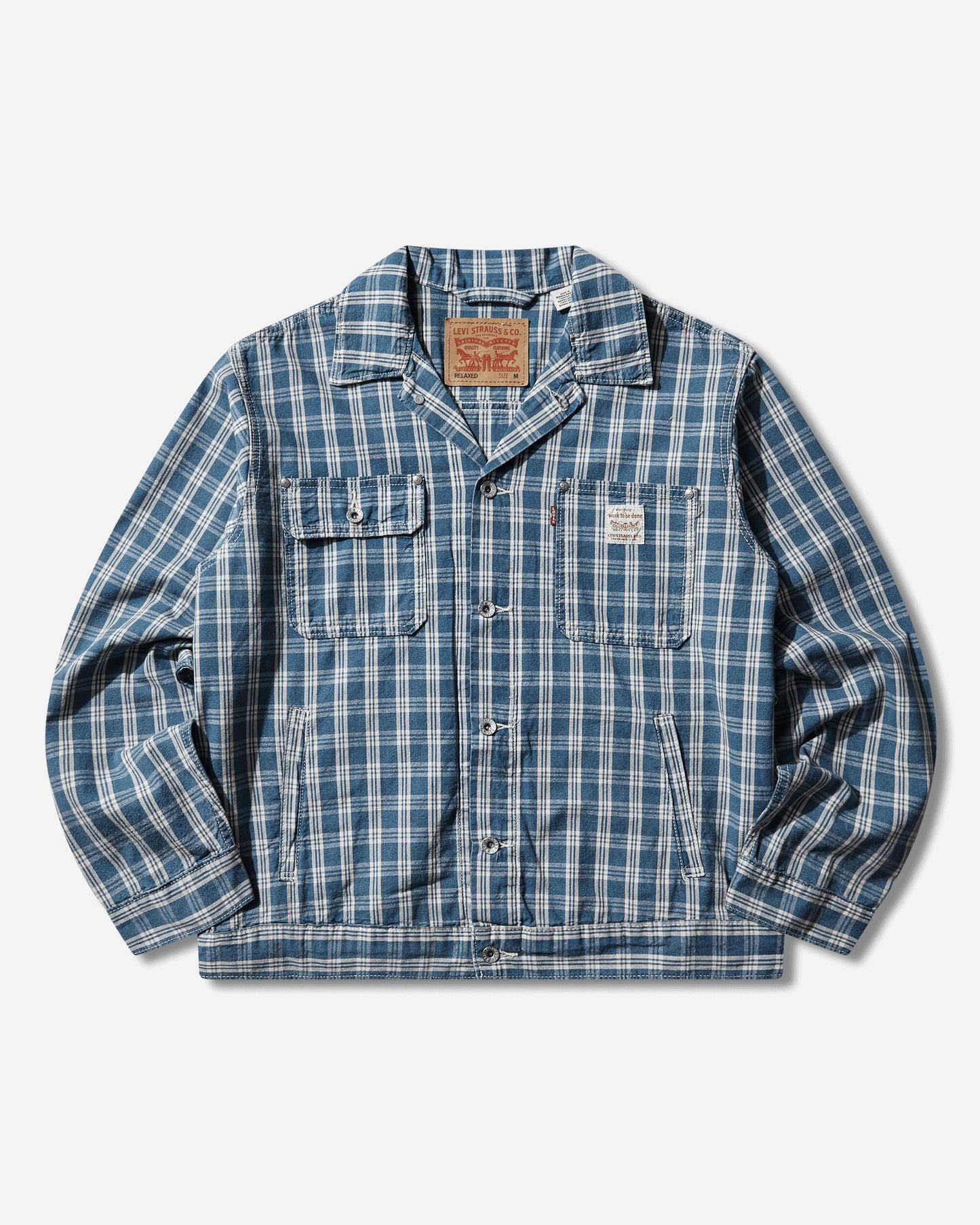 Levi's Sunrise Trucker Summer Check T Med Indigo Coats and Jackets Denim Jackets A4820 0027
