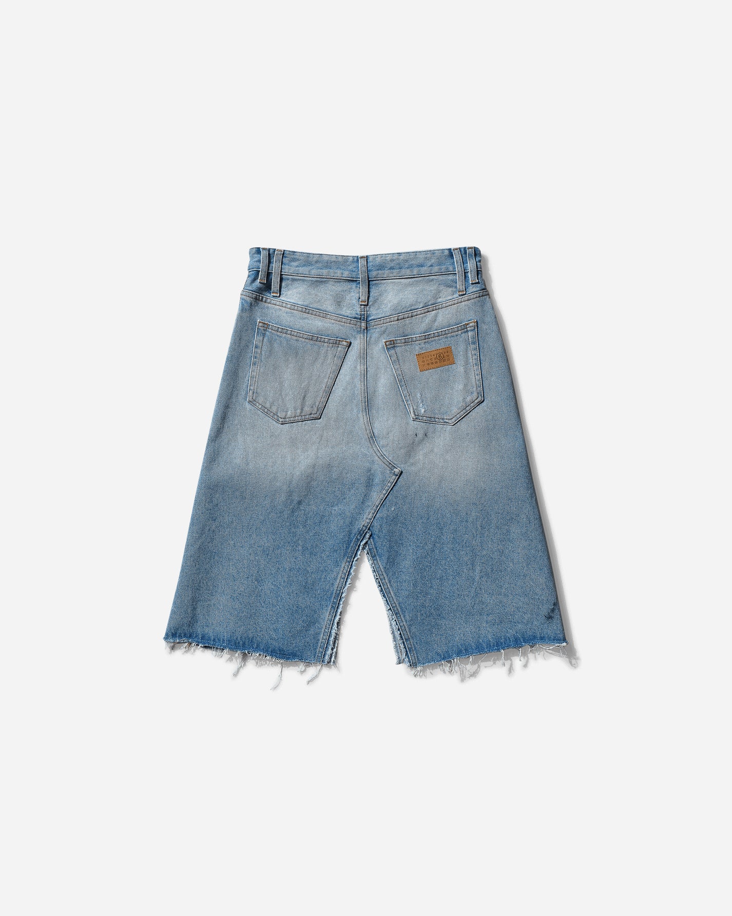 MM6 Maison Margiela Wmns Distressed Denim Skirt Medium Blue Skirts Denim Skirts S62MI0034 964