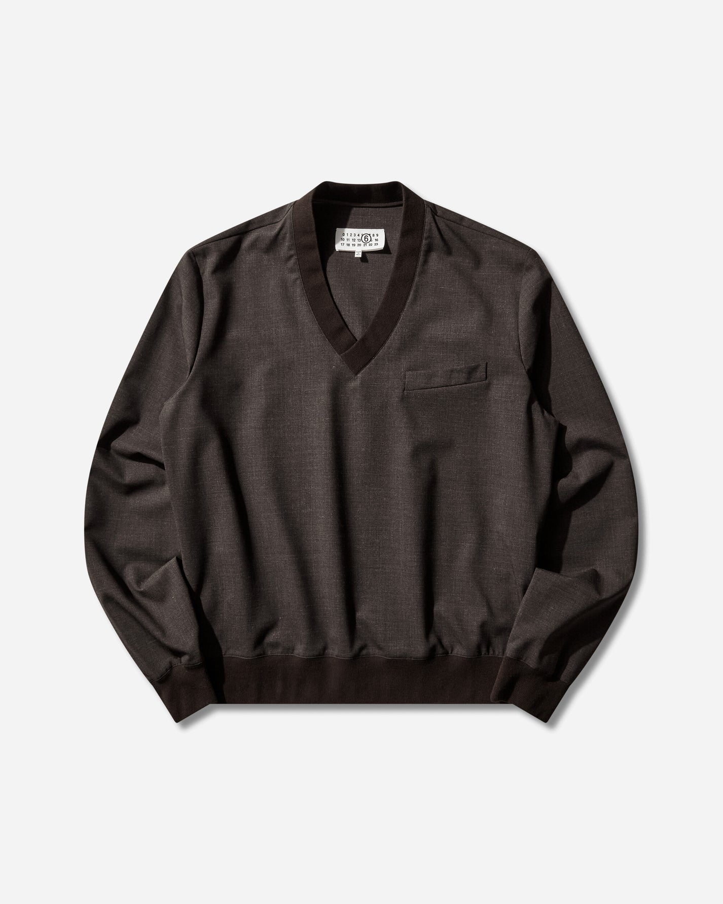 MM6 Maison Margiela Long-Sleeved Top Deep Brown T-Shirts Top SH2NH0017 144M