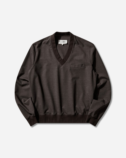 MM6 Maison Margiela Long-Sleeved Top Deep Brown T-Shirts Top SH2NH0017 144M