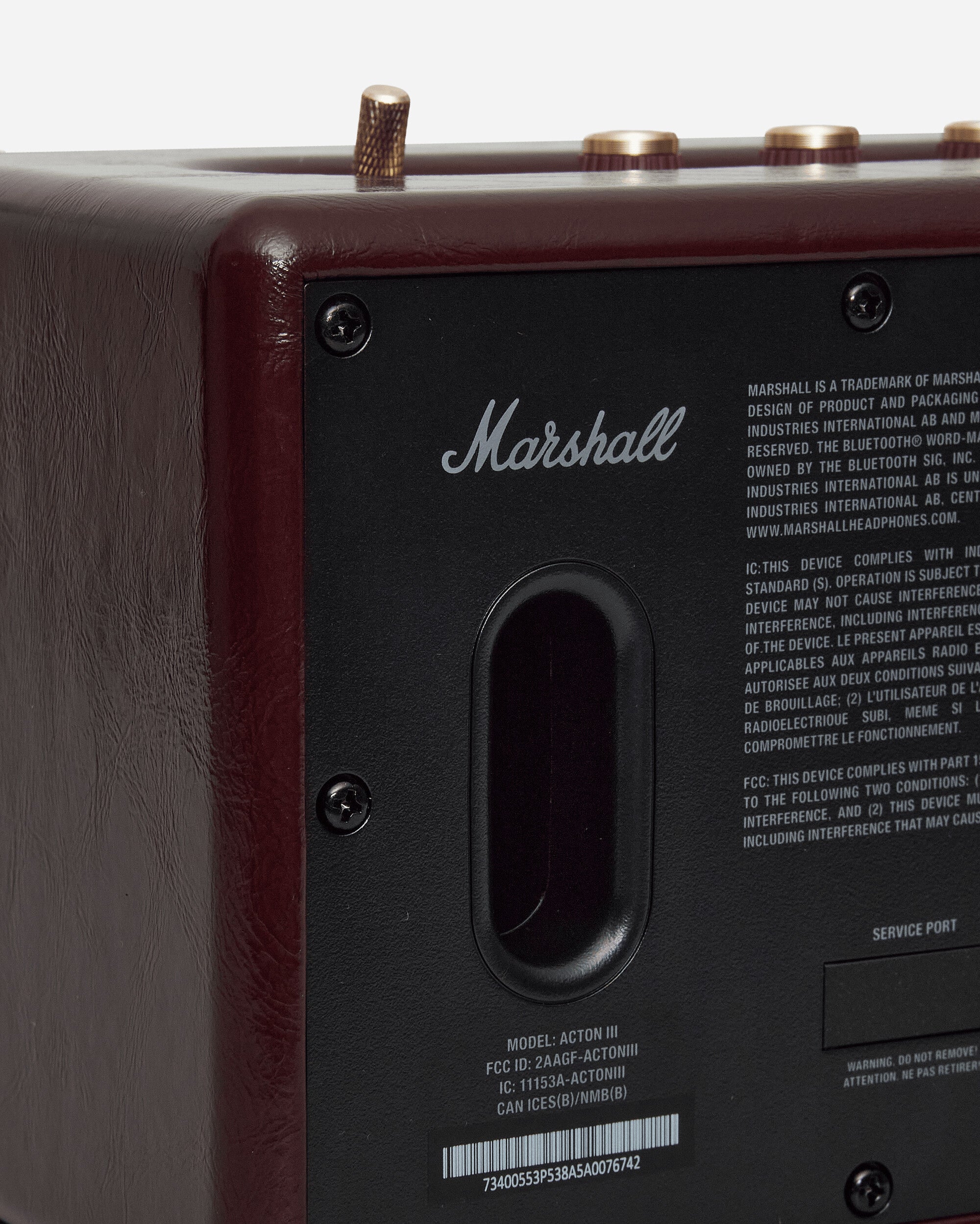 Marshall Acton III Burgundy Burgundy Tech and Audio Speakers 1008173 BURGUNDY