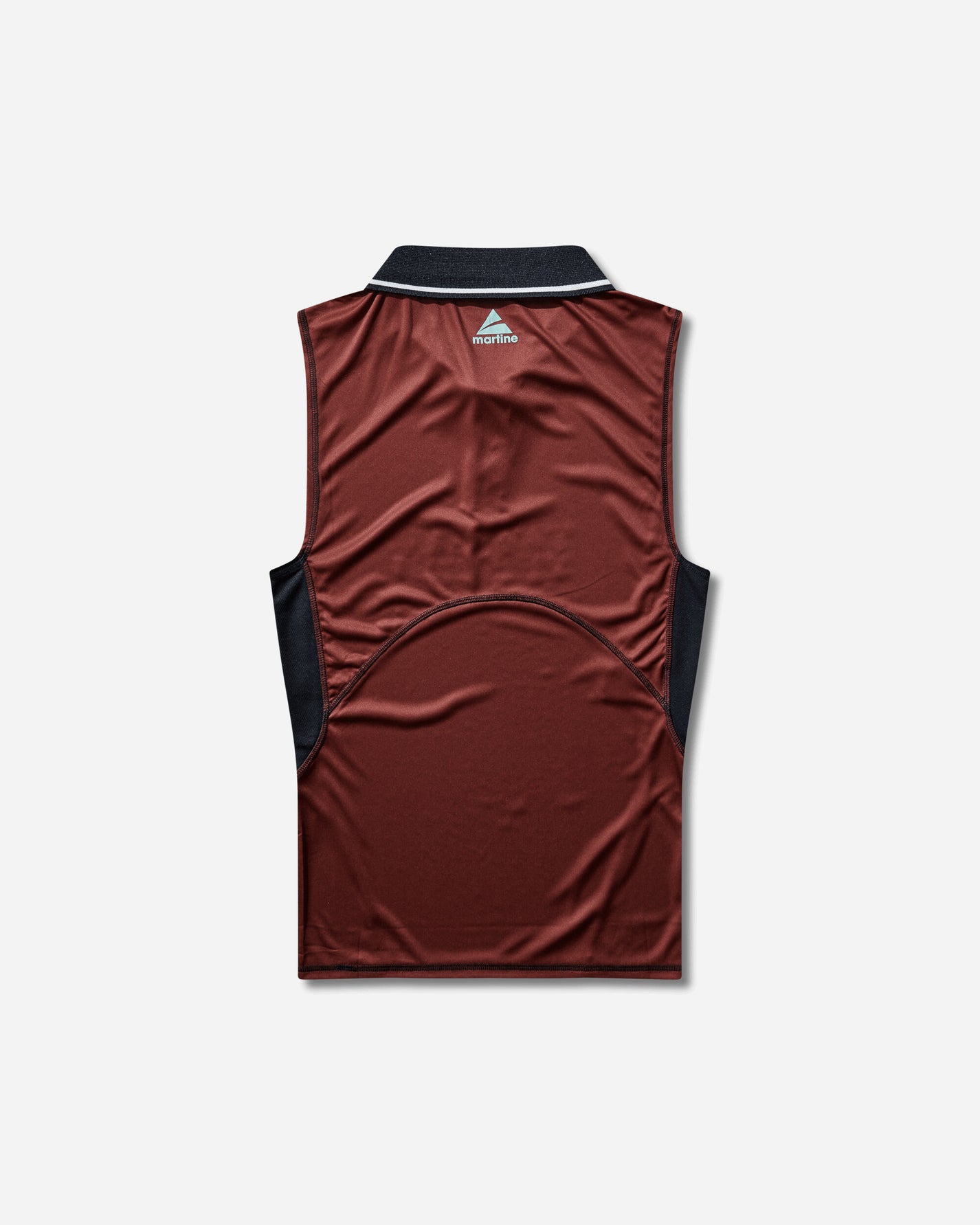 Martine Rose Shrunken Stretch Football Vest Red Burgundy T-Shirts Top 125JT15118