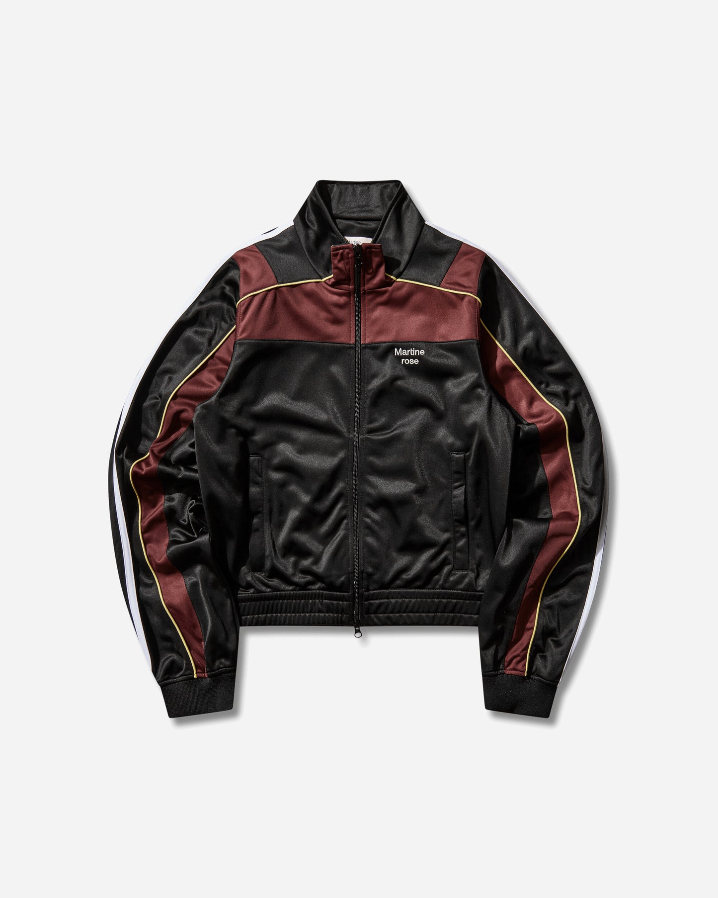 Martine Rose Shrunken Track Jacket Black/Burgundy Sweatshirts Track Tops 137JT18062