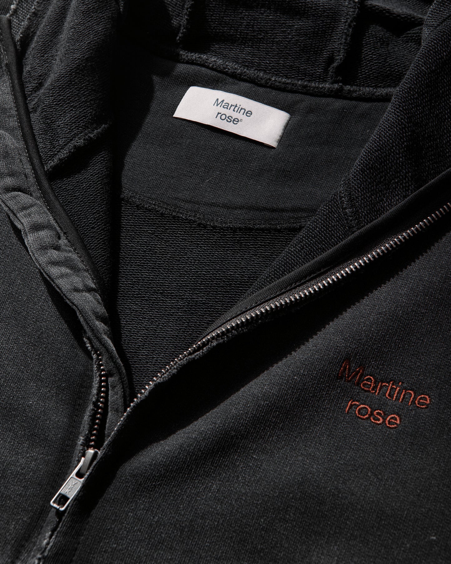 Martine Rose Hooded Zip Crew Black Washed Sweatshirts Zip-Ups 682JS02002