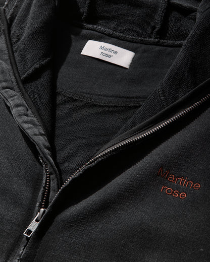 Martine Rose Hooded Zip Crew Black Washed Sweatshirts Zip-Ups 682JS02002