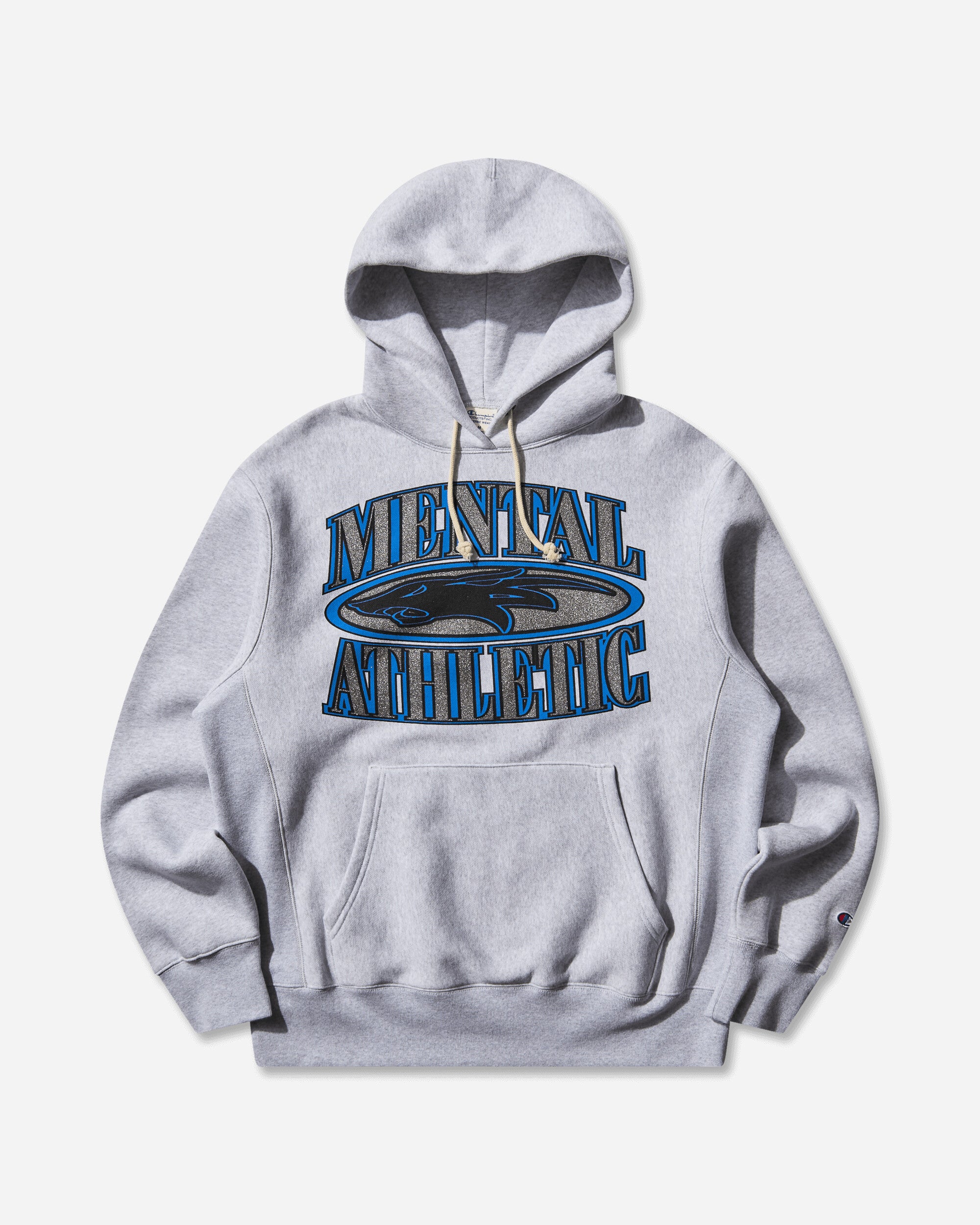 Mental Athletic Wolf Hoodie Grey Melange Sweatshirts Hoodies ZBMW030JY23 GRY0404