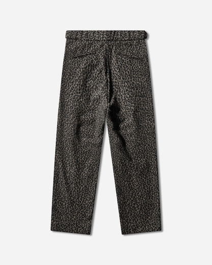 Needles Side Tab Tucked Trouser  Leopard Jacquard Charcoal Pants Casual RW139 GREY
