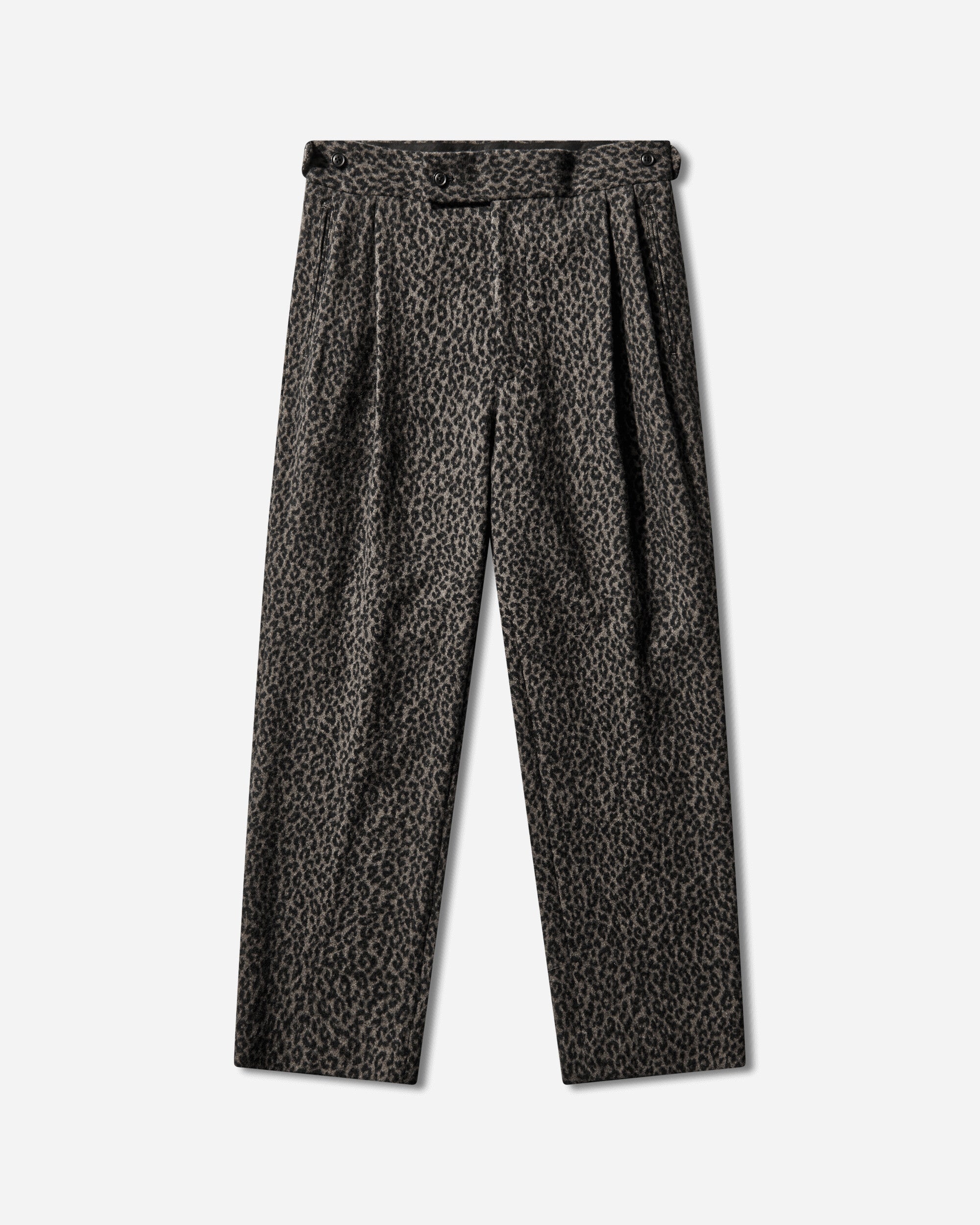 Needles Side Tab Tucked Trouser  Leopard Jacquard Charcoal Pants Casual RW139 GREY