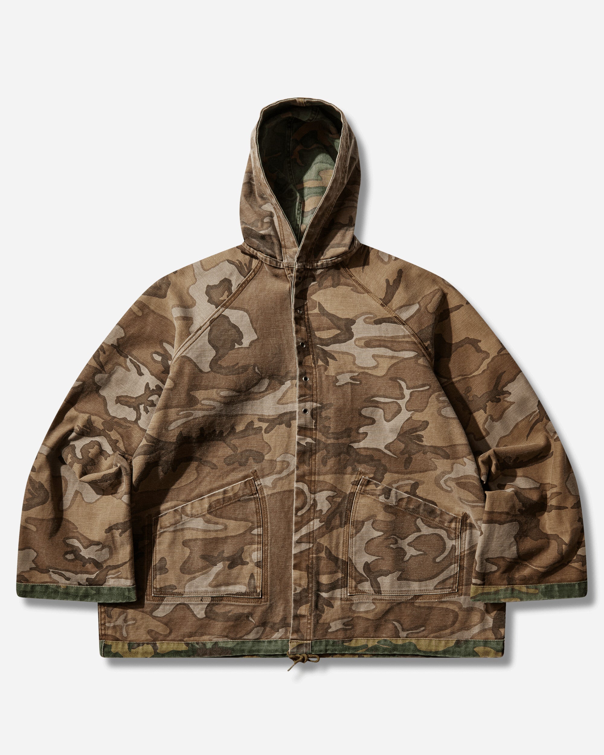Needles Reversible Hooded Coat Camo Twill Camo Coats and Jackets Denim Jackets SX143 101487397