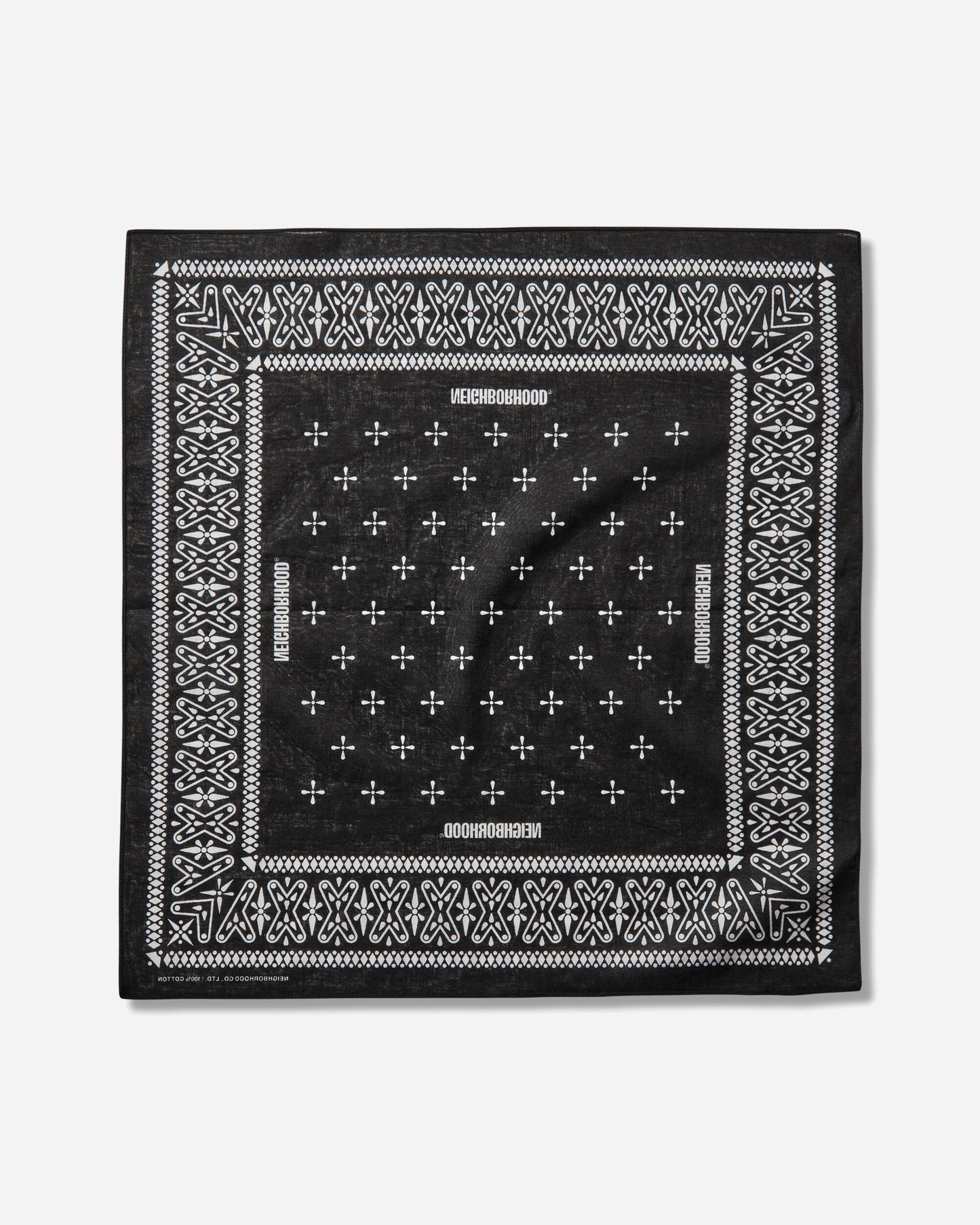 Neighborhood Cross Pattern Bandana Black Gloves and Scarves Bandanas 261BXNH-AC01 BLACK