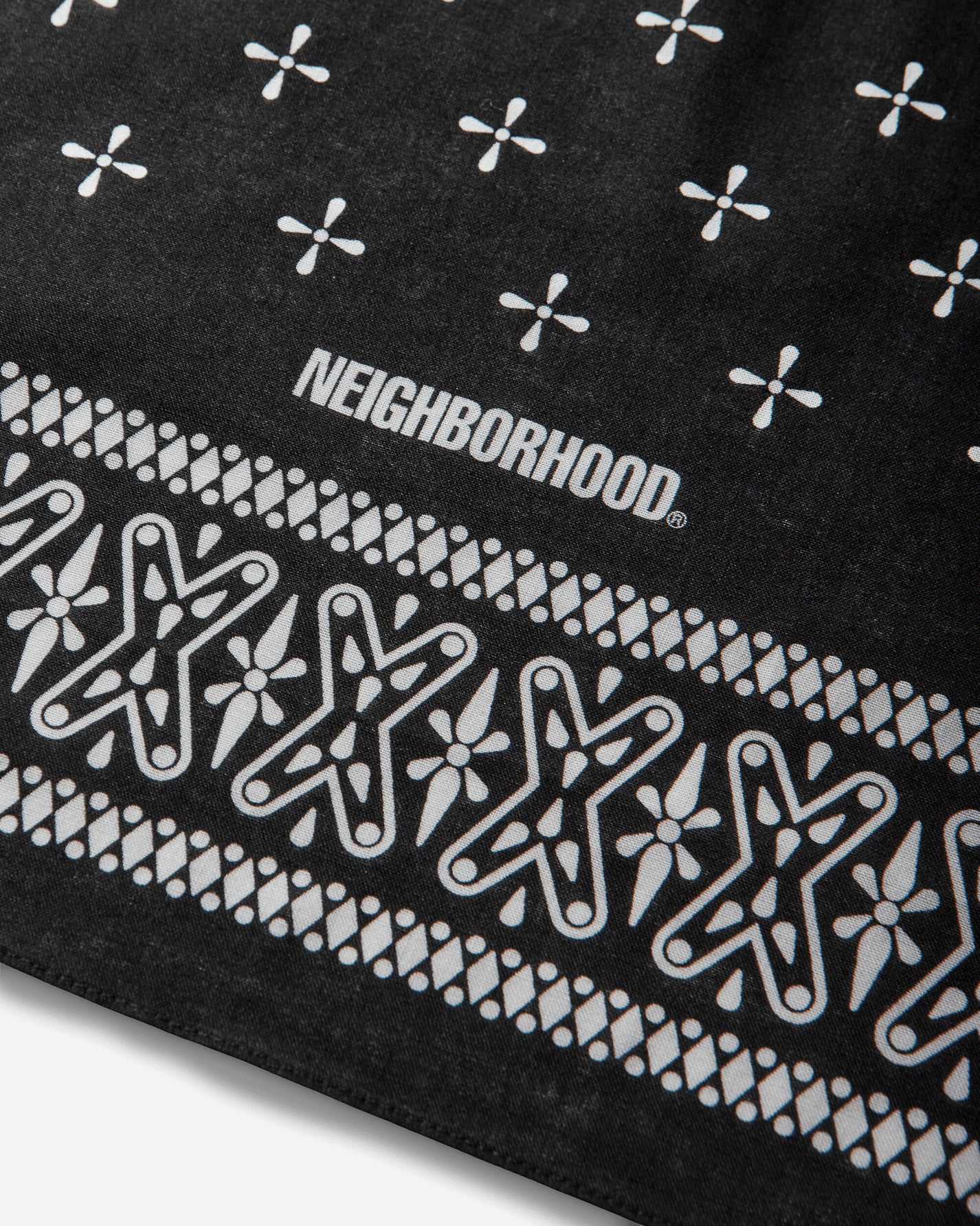 Neighborhood Cross Pattern Bandana Black Gloves and Scarves Bandanas 261BXNH-AC01 BLACK