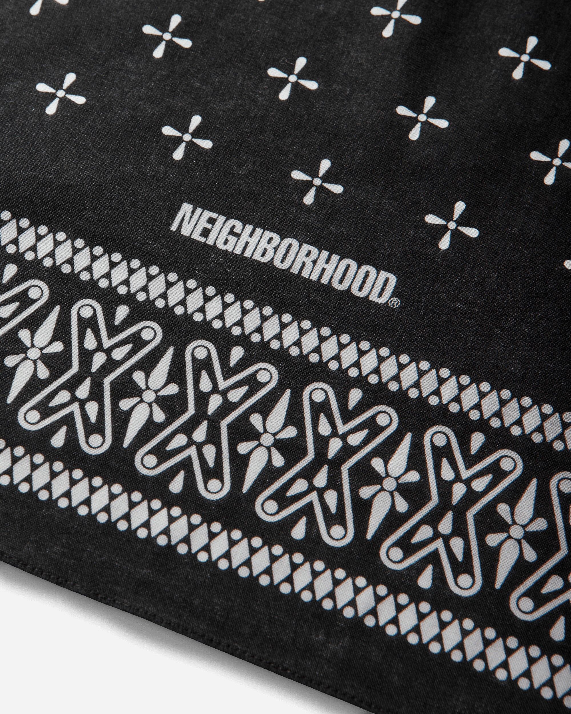 Neighborhood Cross Pattern Bandana Black Gloves and Scarves Bandanas 261BXNH-AC01 BLACK