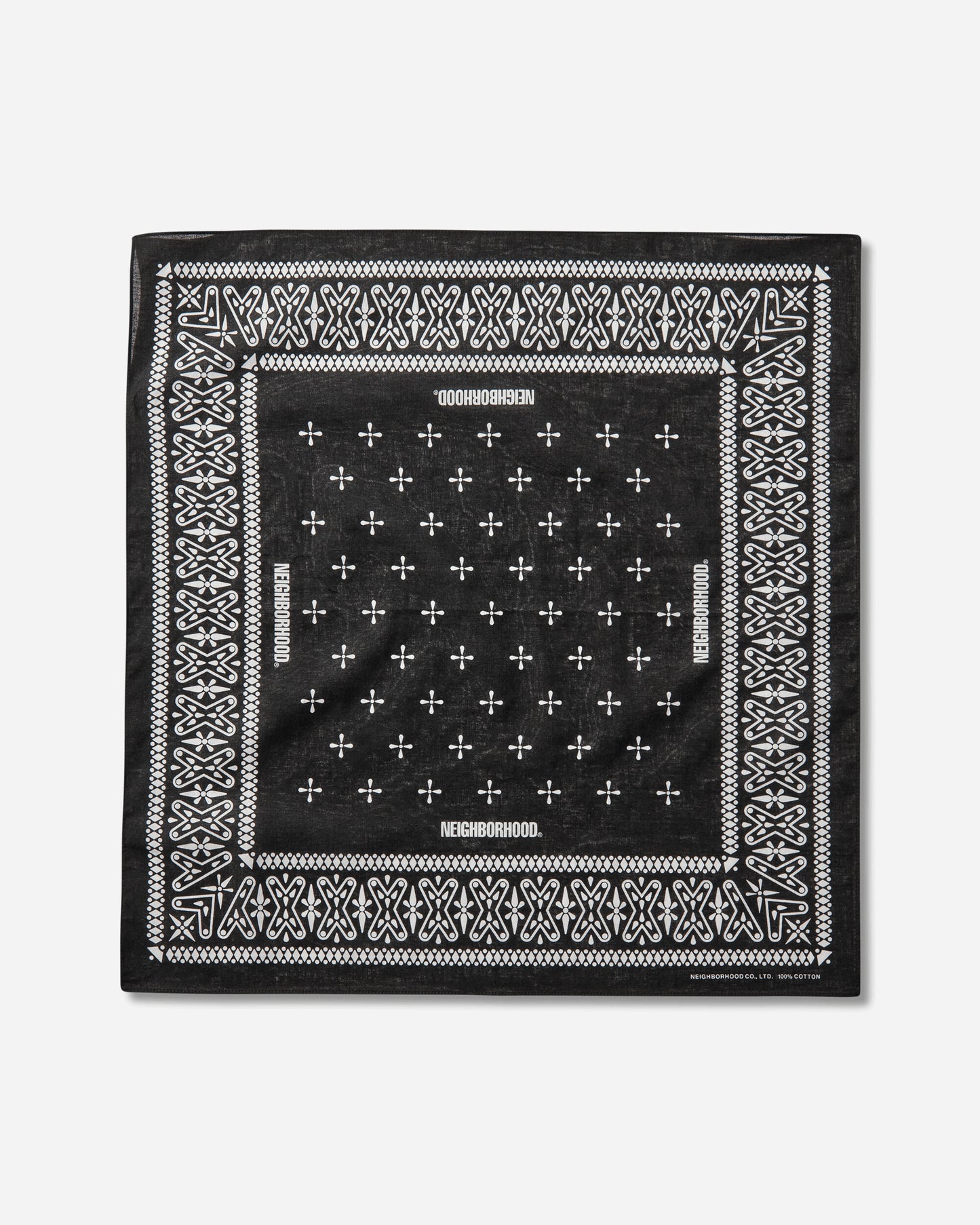 Neighborhood Cross Pattern Bandana Black Gloves and Scarves Bandanas 261BXNH-AC01 BLACK