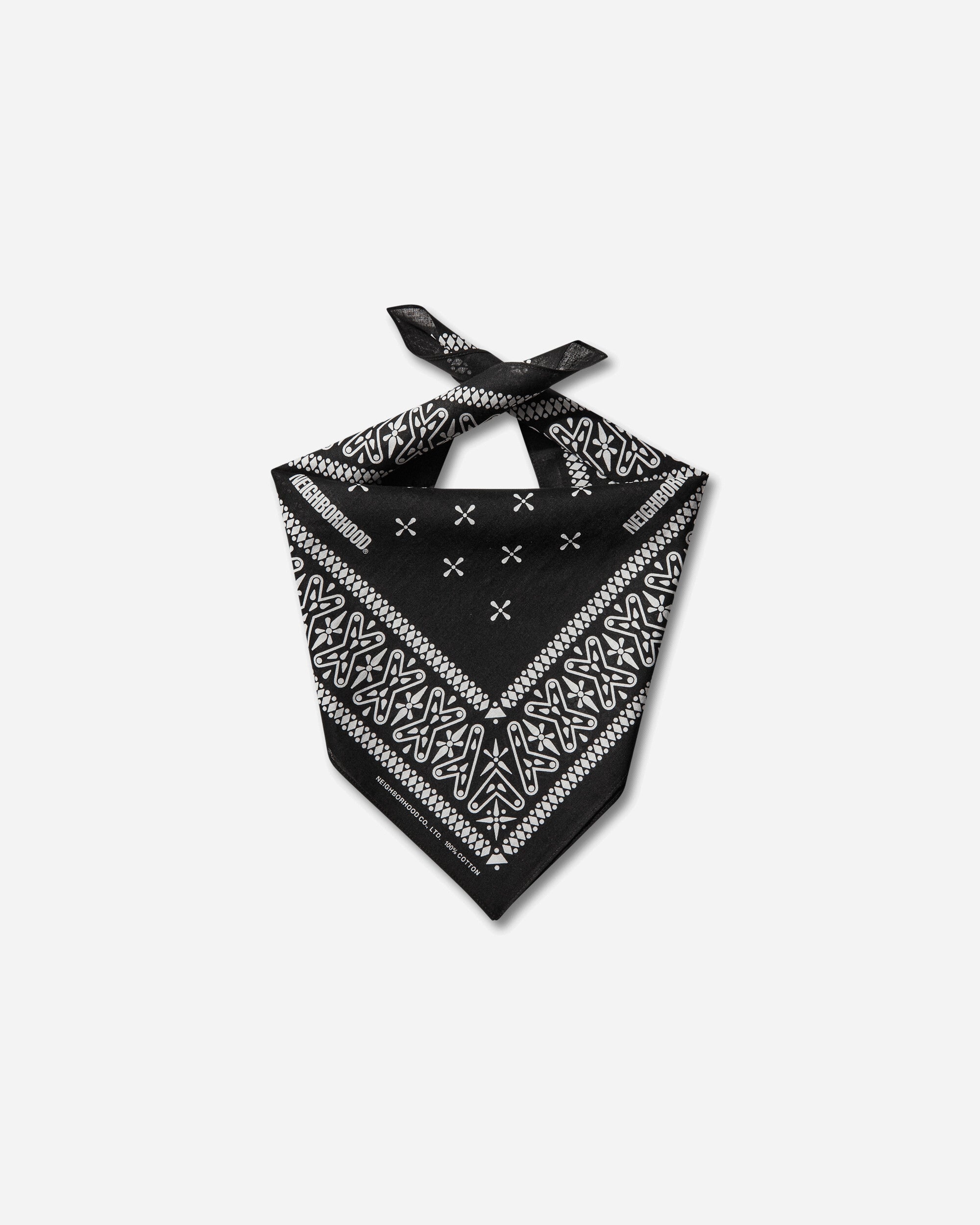 Neighborhood Cross Pattern Bandana Black Gloves and Scarves Bandanas 261BXNH-AC01 BLACK