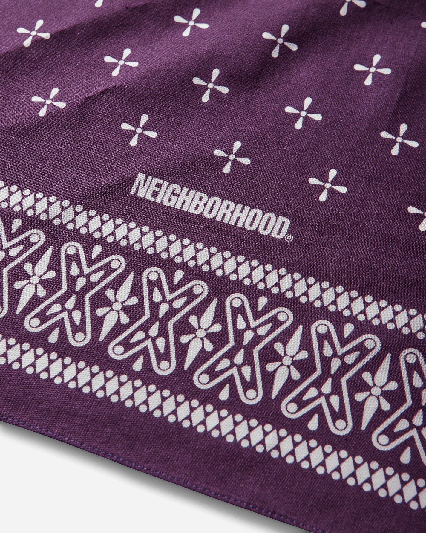 Neighborhood Cross Pattern Bandana Purple Gloves and Scarves Bandanas 261BXNH-AC01 PURPLE