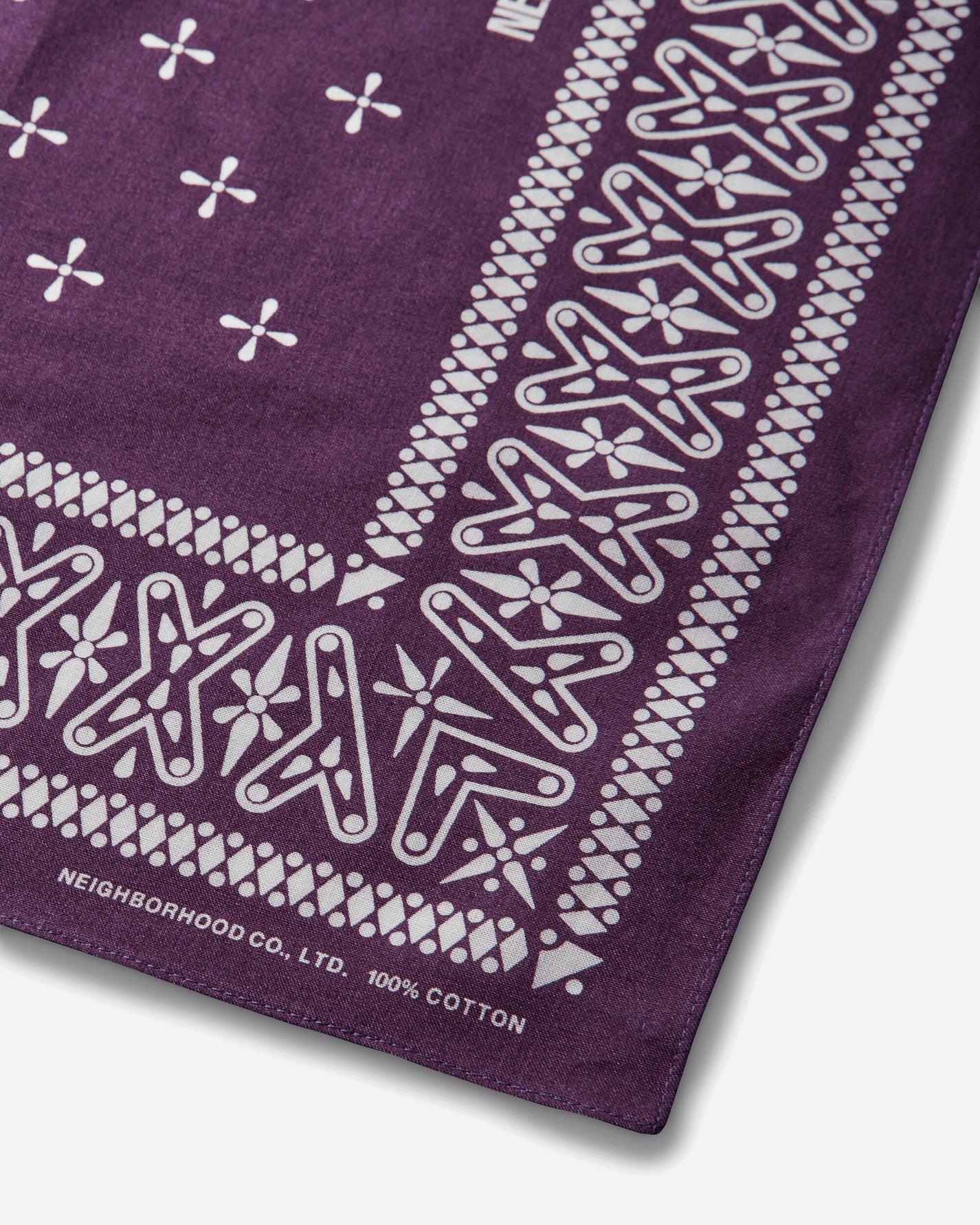 Neighborhood Cross Pattern Bandana Purple Gloves and Scarves Bandanas 261BXNH-AC01 PURPLE