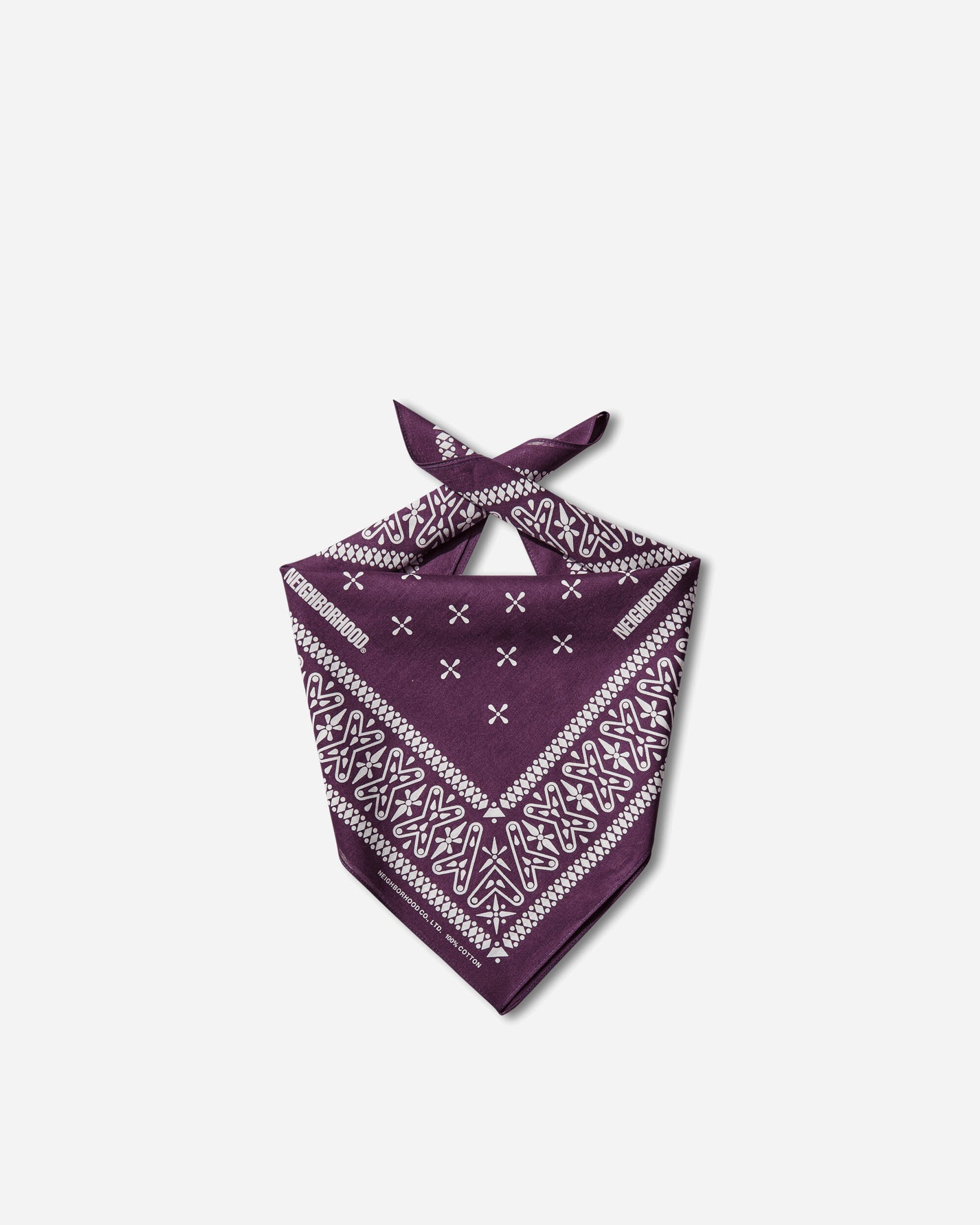 Neighborhood Cross Pattern Bandana Purple Gloves and Scarves Bandanas 261BXNH-AC01 PURPLE