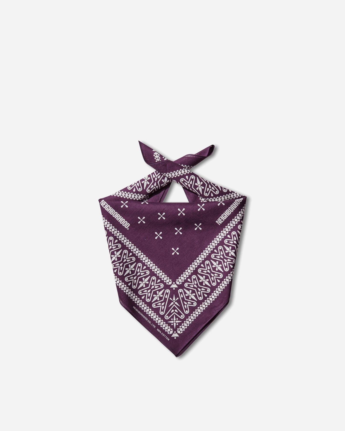 Neighborhood Cross Pattern Bandana Purple Gloves and Scarves Bandanas 261BXNH-AC01 PURPLE
