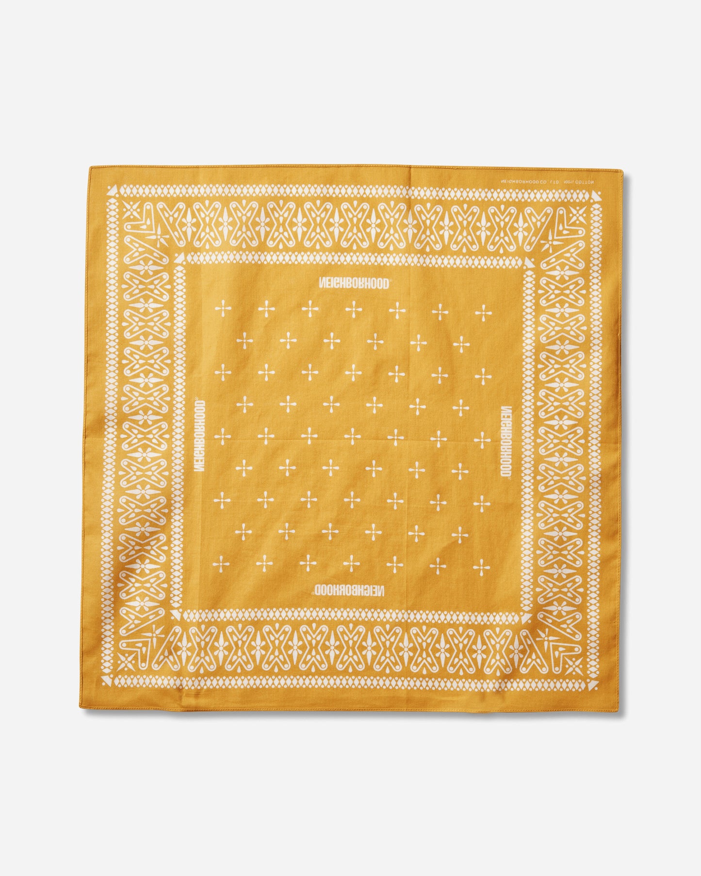 Neighborhood Cross Pattern Bandana Yellow Gloves and Scarves Bandanas 261BXNH-AC01 YELLOW