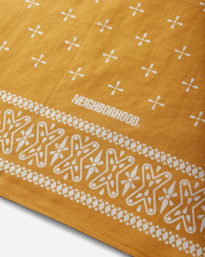 Neighborhood Cross Pattern Bandana Yellow Gloves and Scarves Bandanas 261BXNH-AC01 YELLOW