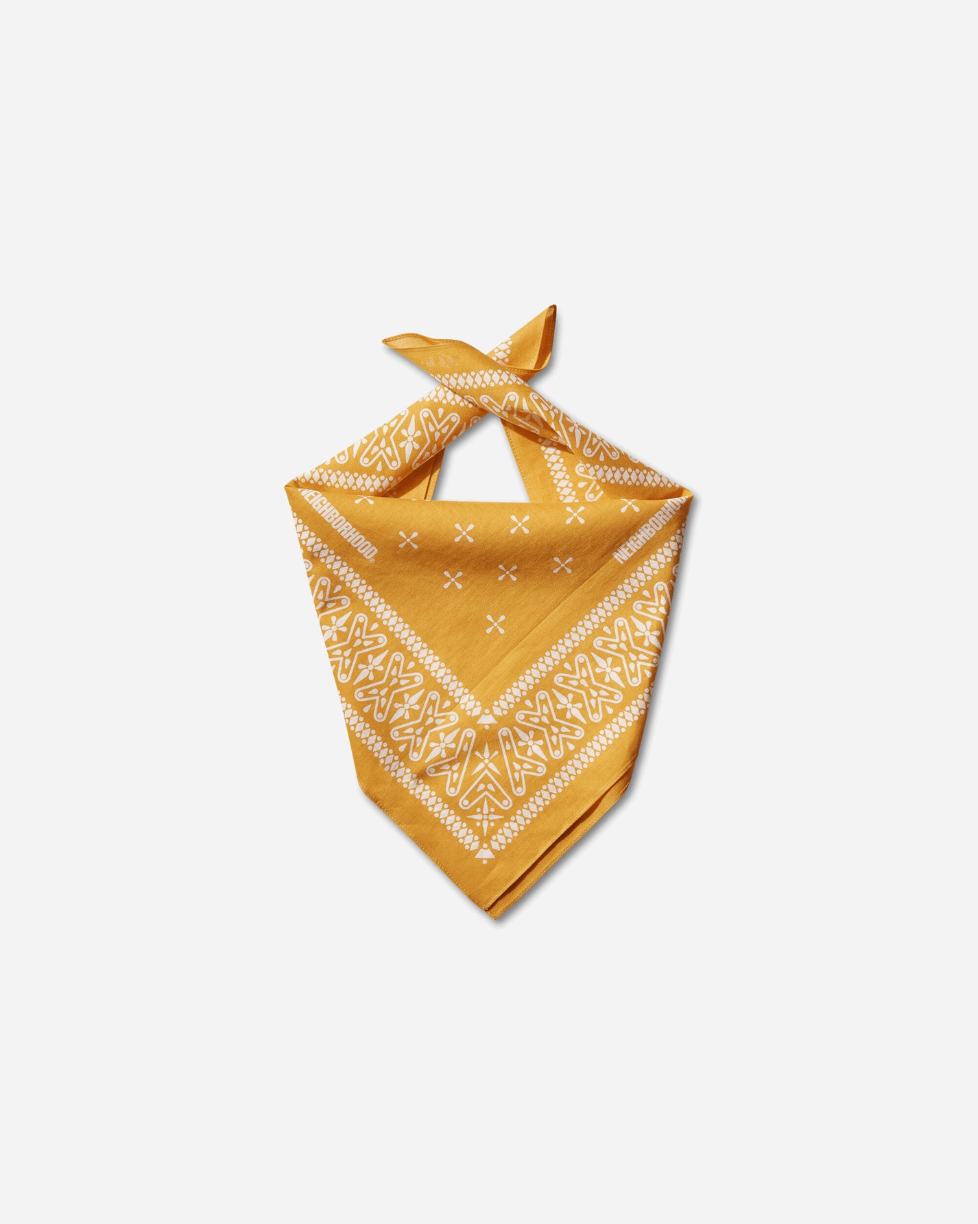 Neighborhood Cross Pattern Bandana Yellow Gloves and Scarves Bandanas 261BXNH-AC01 YELLOW