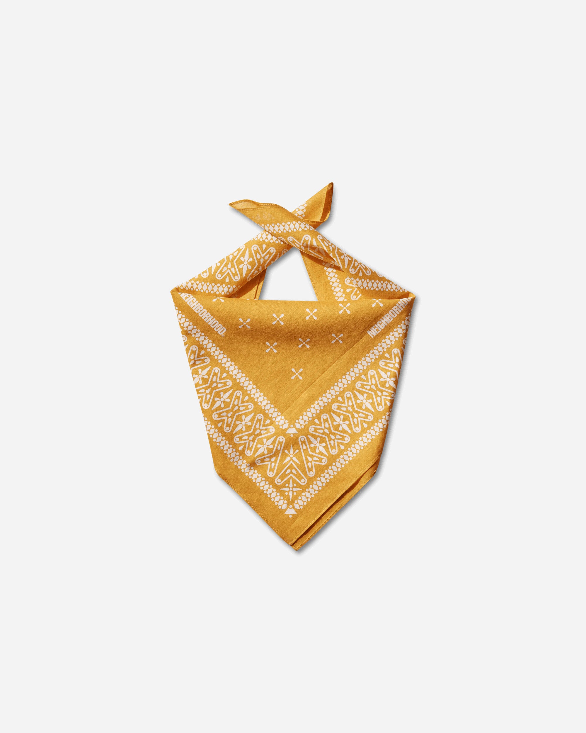Neighborhood Cross Pattern Bandana Yellow Gloves and Scarves Bandanas 261BXNH-AC01 YELLOW