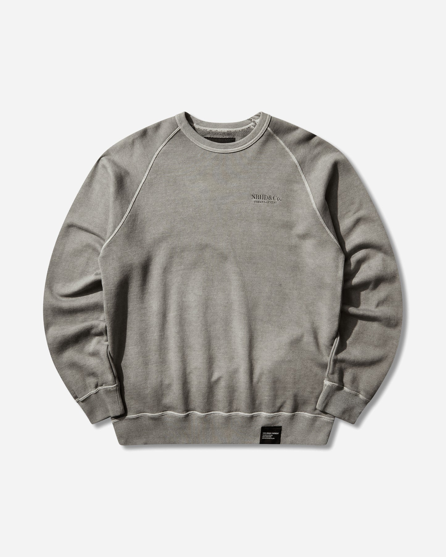Neighborhood Pigment Dyed Sweat Shirt Ls Gray Sweatshirts Crewneck 261FPNH-CSM01 GRAY