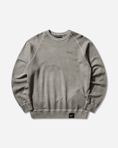 Neighborhood Pigment Dyed Sweat Shirt Ls Gray Sweatshirts Crewneck 261FPNH-CSM01 GRAY