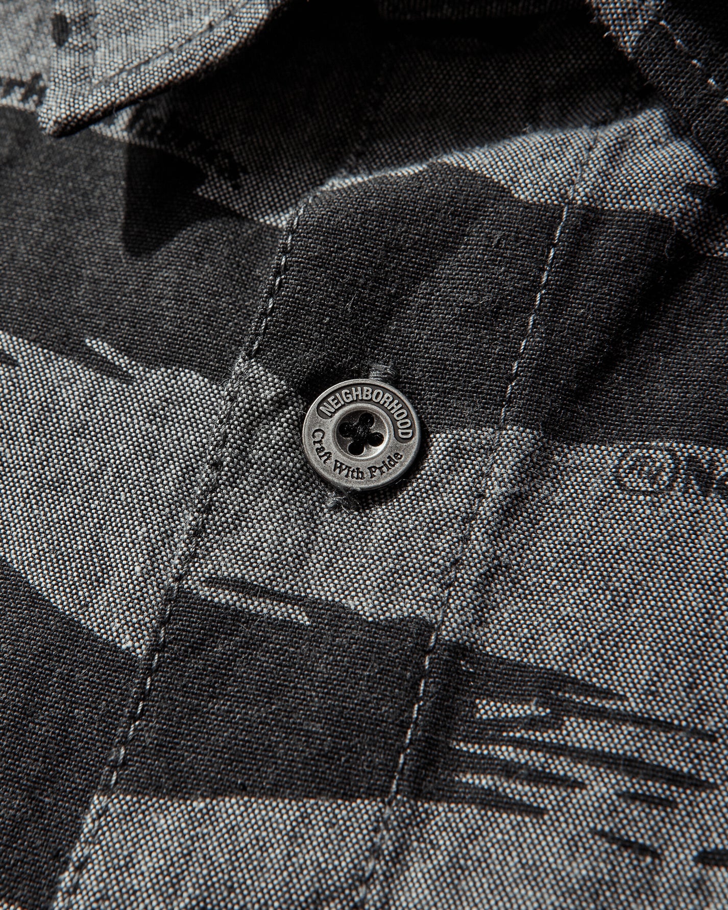 Neighborhood Camo Pattern Chambray Shirt Ls Black Shirts Longsleeve Shirt 261TSNH-SHM10 BLACK