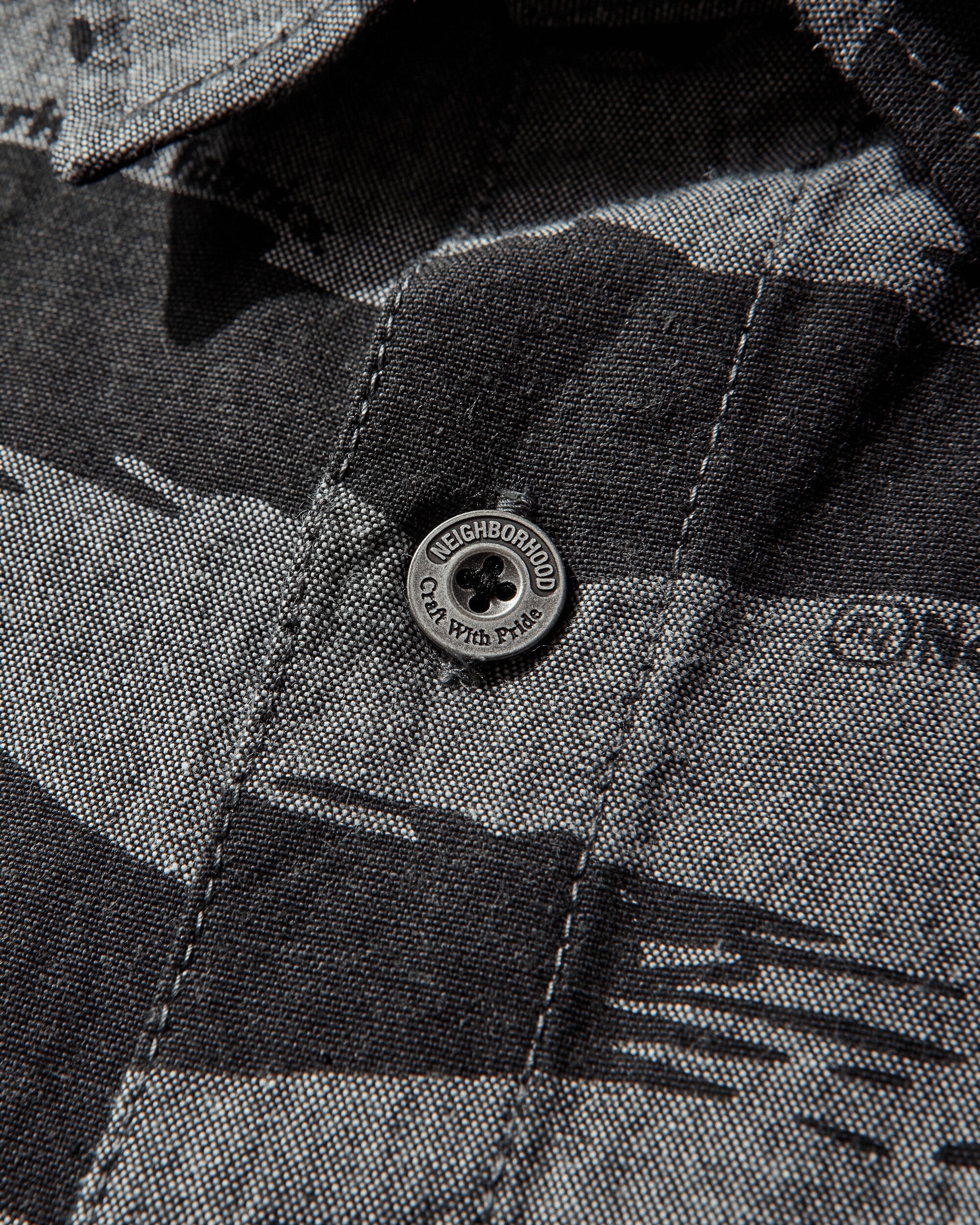 Neighborhood Camo Pattern Chambray Shirt Ls Black Shirts Longsleeve Shirt 261TSNH-SHM10 BLACK