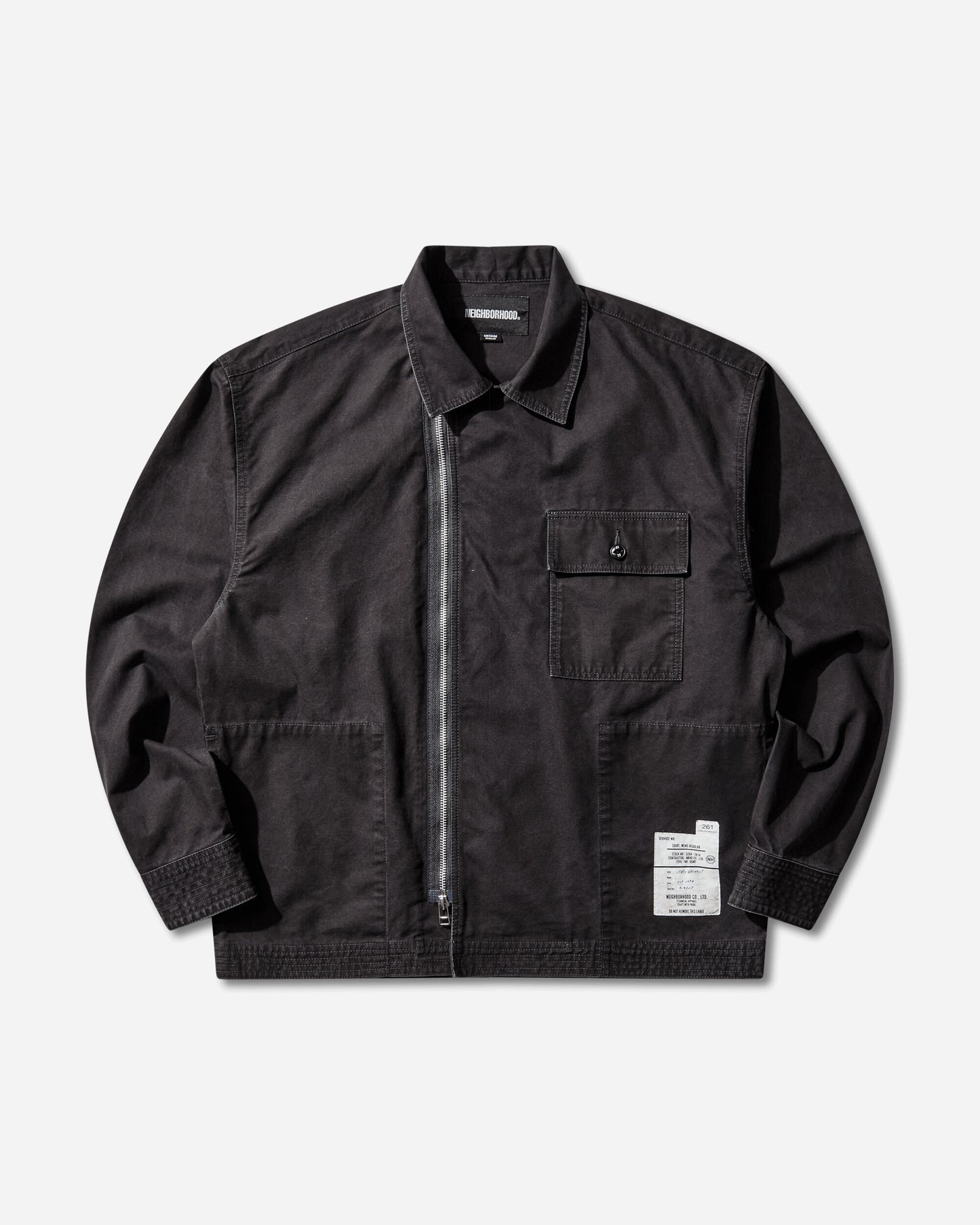 Neighborhood Zip Field Shirt Ls Black Shirts Longsleeve Shirt 261AQNH-SHM06 BLACK