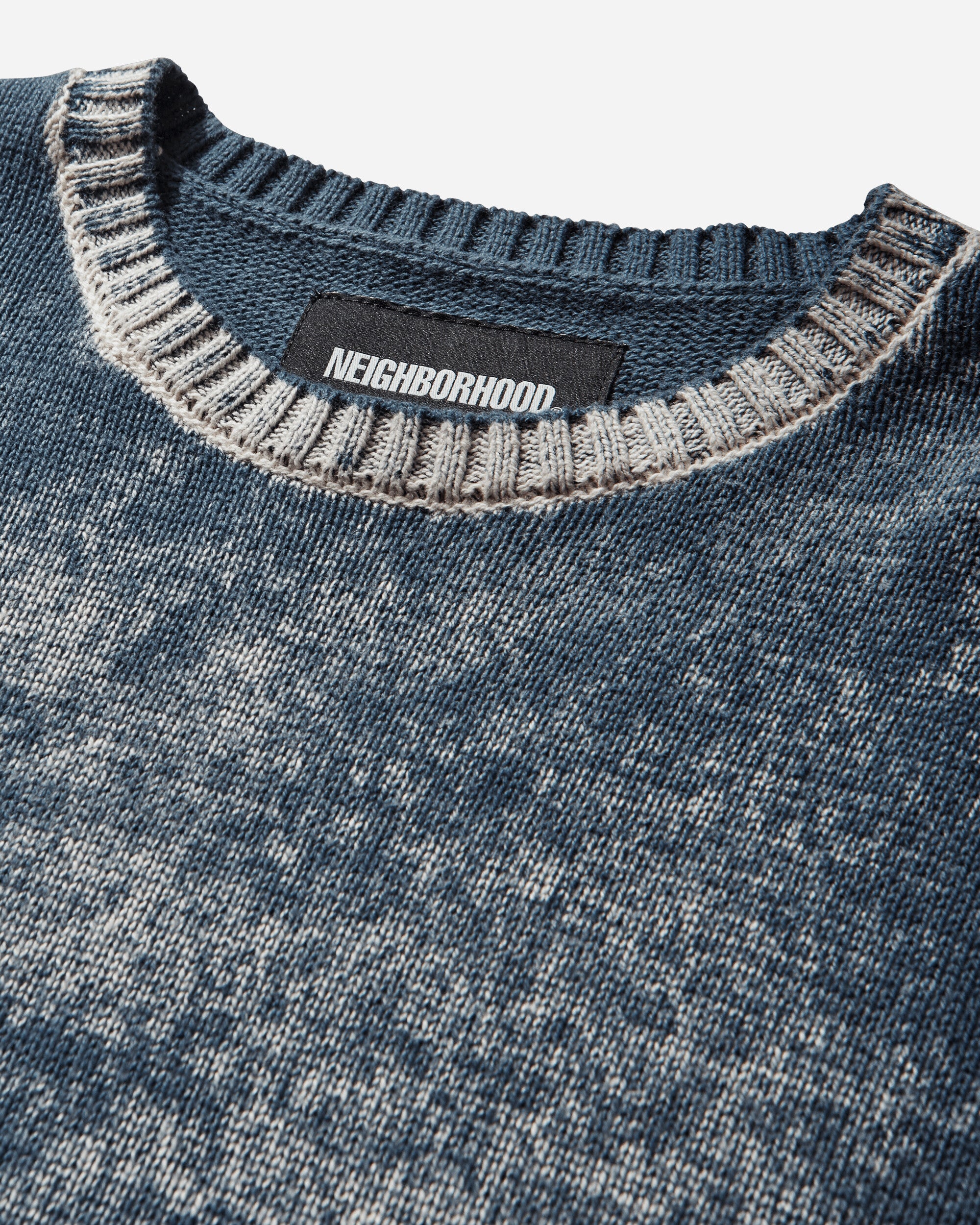 Neighborhood Pigment Bleed Crewneck Sweater Navy Knitwears Sweaters 26113NH-KNM02 NAVY