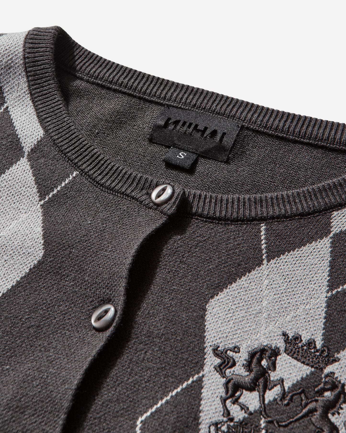 Nii Hai Wmns The Bubble Cardi In Grey Argyl Gray Knitwears Cardigans 2025014OTWBUBPES GRY