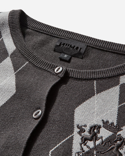 Nii Hai Wmns The Bubble Cardi In Grey Argyl Gray Knitwears Cardigans 2025014OTWBUBPES GRY