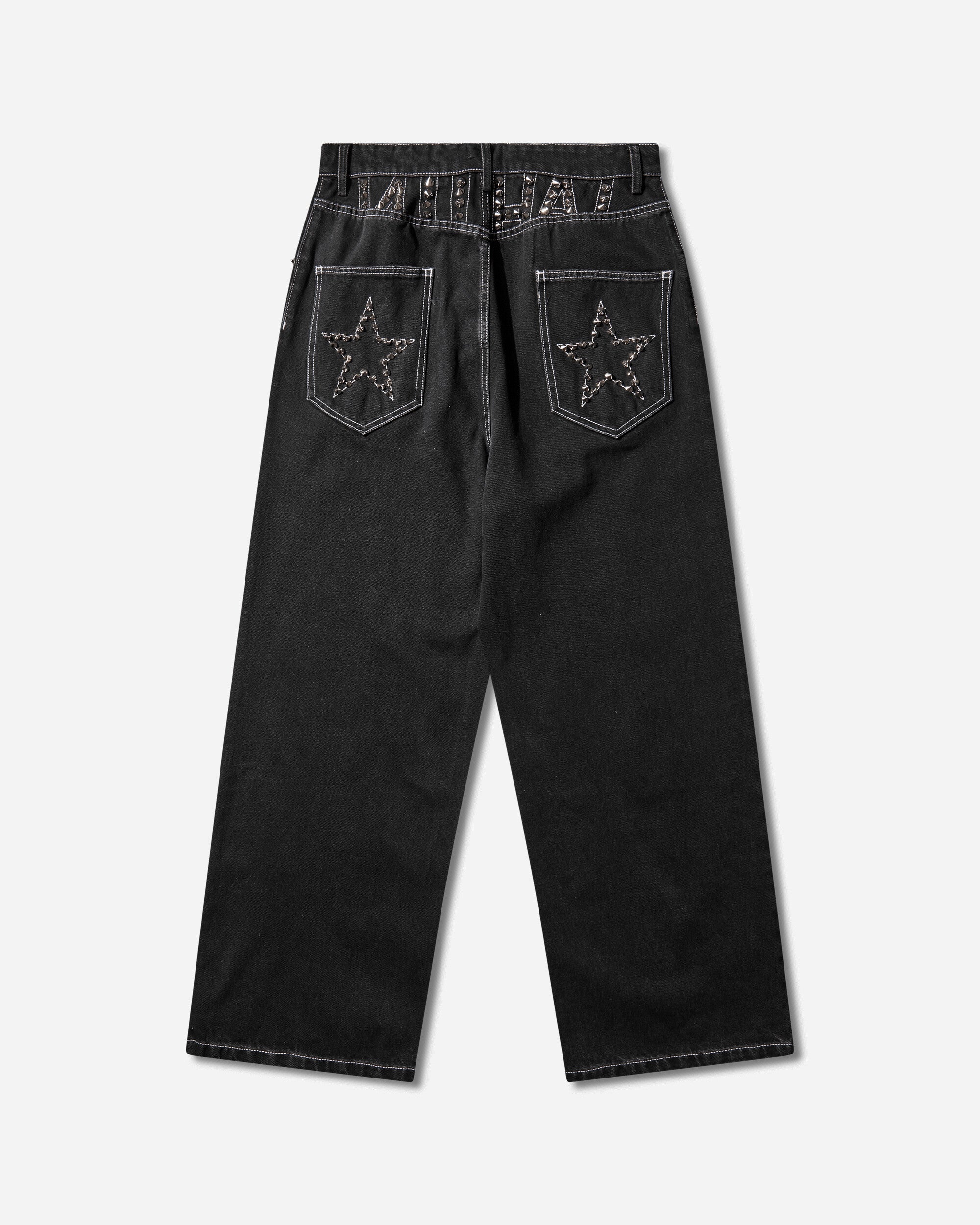 Nii Hai Wmns Baggy Jeans In Grey Wash With Studs Black Pants Denim AW23TRSBDBJ SPK